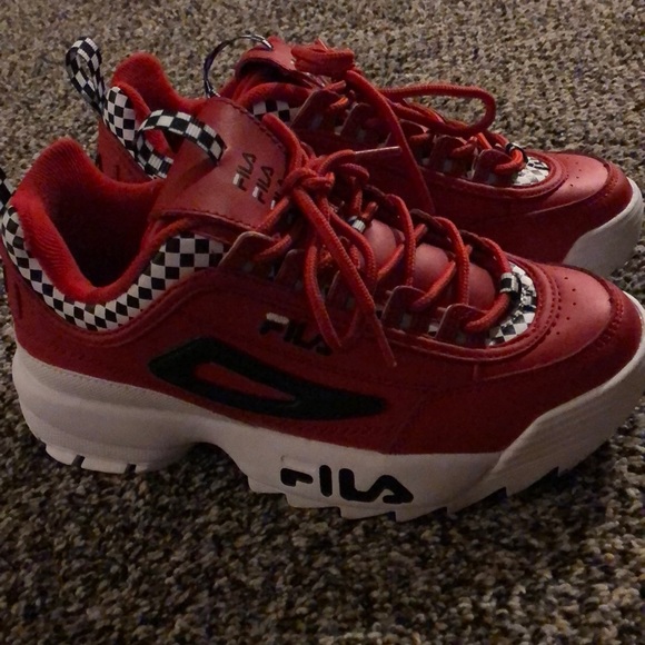 checkered fila shoes